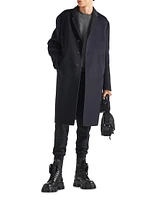 Single-Breasted Wool Blend Coat