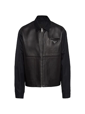 Re-Nylon and Leather Jacket