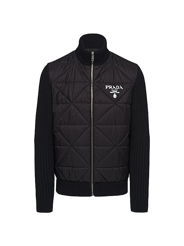 Quilted Re-Nylon and Cashmere Jacket