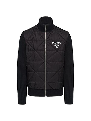 Quilted Re-Nylon and Cashmere Jacket