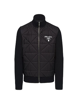 Quilted Re-Nylon and Cashmere Jacket