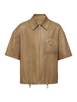 Short-Sleeve Nappa Leather Shirt