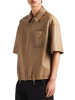 Short-Sleeve Nappa Leather Shirt