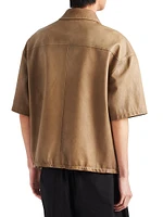 Short-Sleeve Nappa Leather Shirt