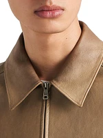 Short-Sleeve Nappa Leather Shirt