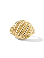 Sculpted Cable Pinky Ring 18K Yellow Gold, 13MM