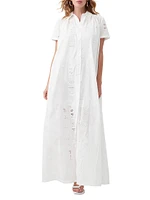 Kon Tiki Embroidered Eyelet Maxi-Dress