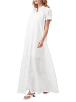 Kon Tiki Embroidered Eyelet Maxi-Dress