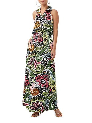 Caribbean Printed Maxi-Dress