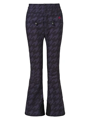 Aurora Houndstooth High-Rise Flared Ski Pants