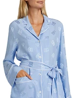 Silk Satin Jacquard DG Logo Pajama Shirt