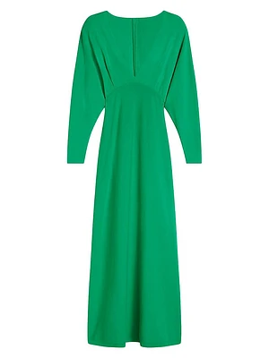 Crepe Long-Sleeve Gown