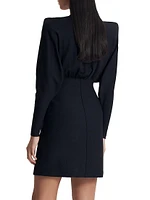 Crepe Long-Sleeve Minidress