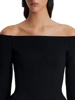 Crepe Off-The-Shoulder Minidress