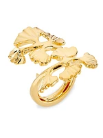 Goldtone Adjustable Leaf Ring