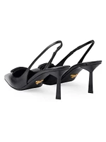 Saffiano Patent Leather Slingback Pumps