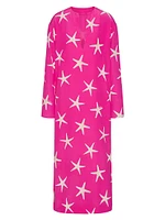 Crepe De Chine Starfish Midi Dress