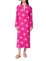 Crepe De Chine Starfish Midi Dress