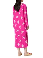 Crepe De Chine Starfish Midi Dress