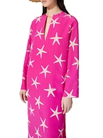 Crepe De Chine Starfish Midi Dress