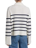 Frances Striped Cashmere Polo Sweater