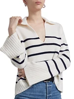 Frances Striped Cashmere Polo Sweater