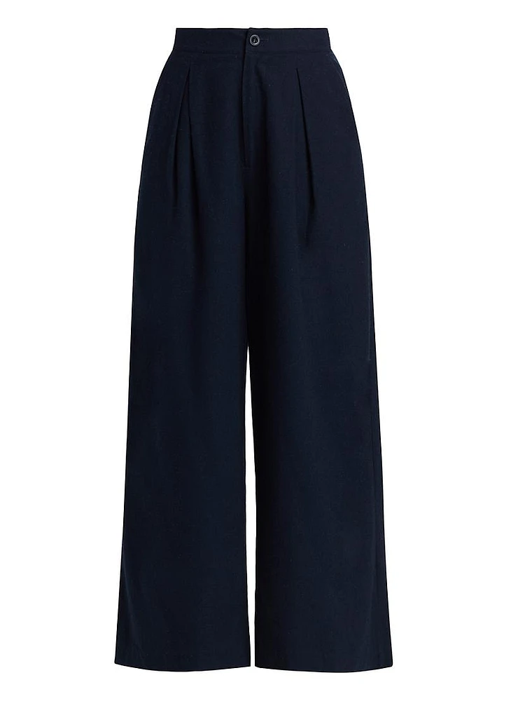 Silk Relaxed Cropped Trousers