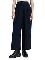 Silk Relaxed Cropped Trousers