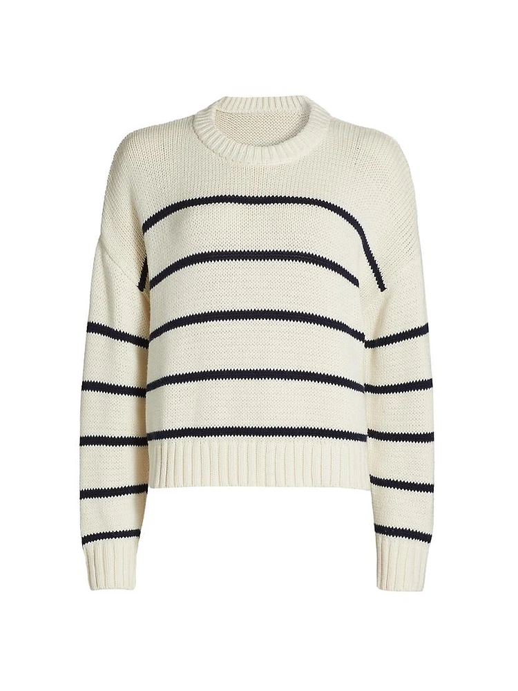 Chloe Striped Cotton Crewneck Sweater