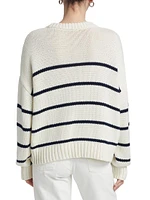 Chloe Striped Cotton Crewneck Sweater