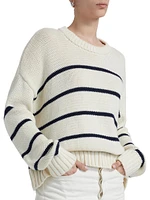 Chloe Striped Cotton Crewneck Sweater