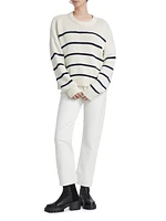 Chloe Striped Cotton Crewneck Sweater