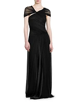 Tulle & Silk-Blend Satin Gown