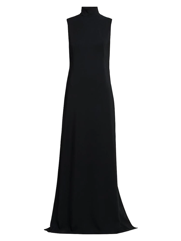 Matte Jersey & Satin Cut-Out Gown