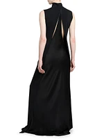 Matte Jersey & Satin Cut-Out Gown