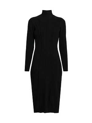 Cashmere-Blend Seamed Knit Dress