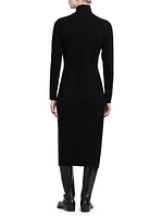 Cashmere-Blend Seamed Knit Dress