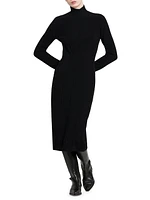 Cashmere-Blend Seamed Knit Dress