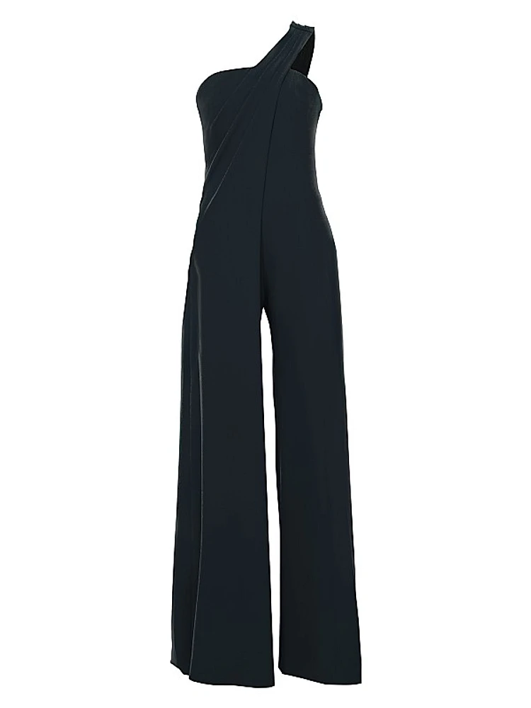 Crepe One-Shoulder Jumpsuit