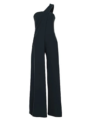 Crepe One-Shoulder Jumpsuit