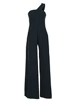 Crepe One-Shoulder Jumpsuit