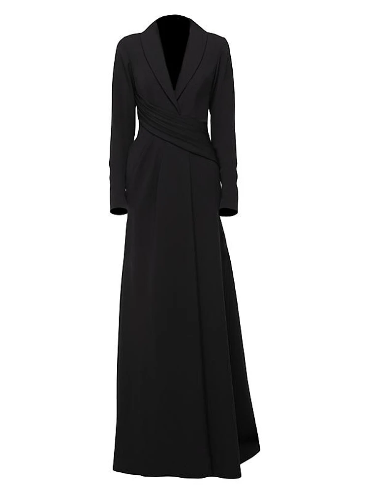 Draped Tuxedo Dress