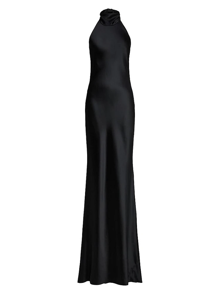 Chilton Satin Halter Gown