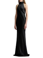 Chilton Satin Halter Gown