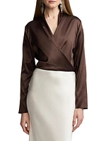 Shea Silk-Blend Wrap Blouse