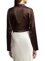 Shea Silk-Blend Wrap Blouse