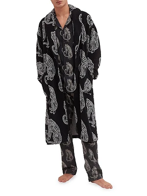 Tiger Cotton Tie-Waist Robe