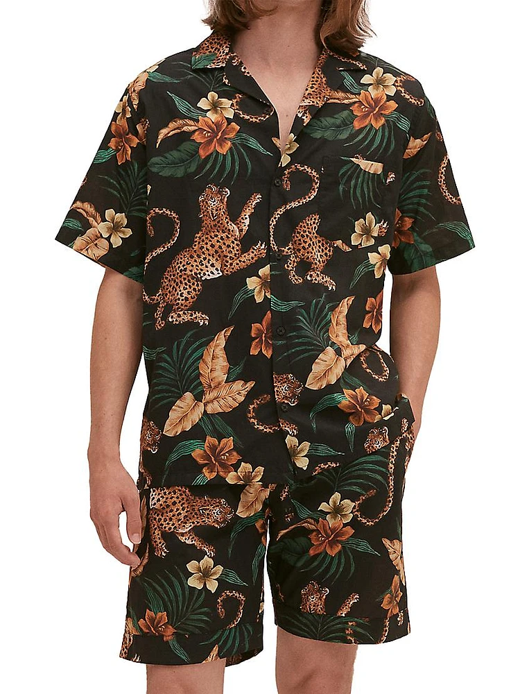 Cuban Leopard Cotton Short Pajamas