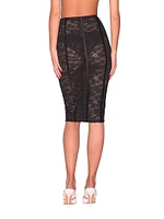 Le Stretch Floral Lace Pencil Skirt