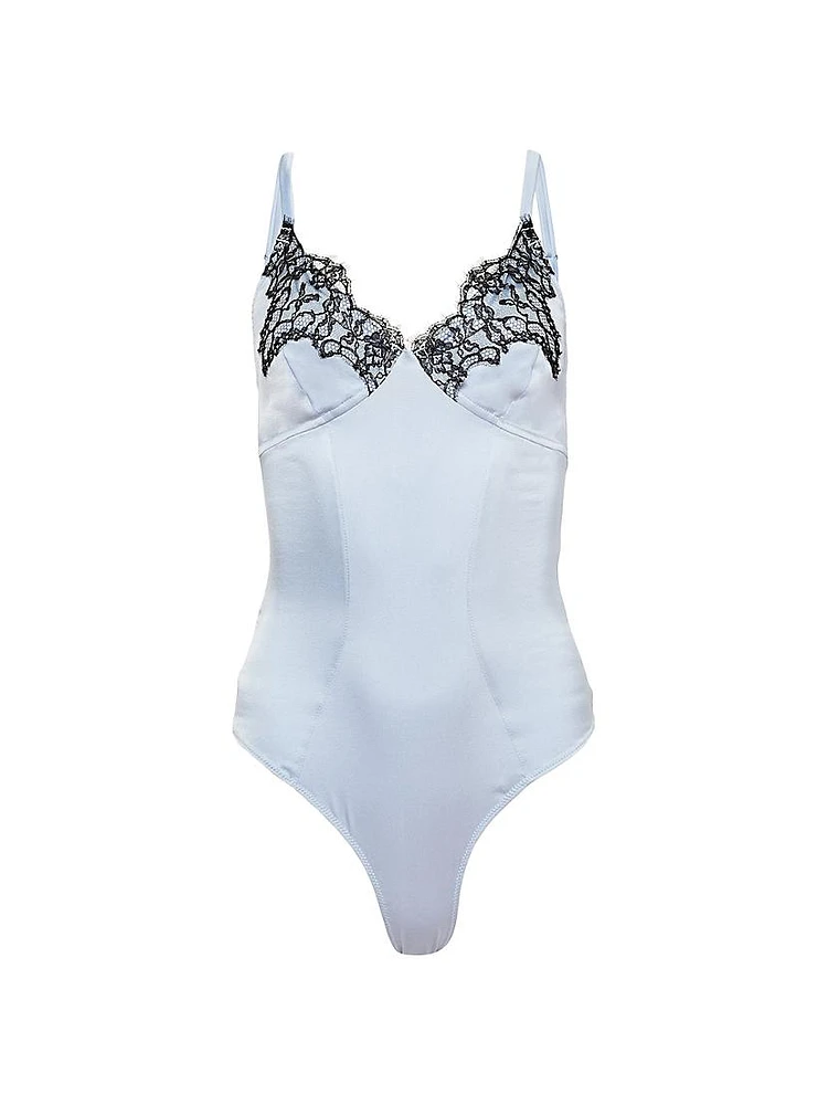 Iris Stretch-Silk Lace Bodysuit